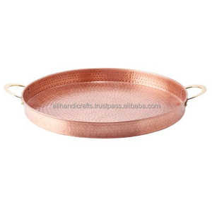 Ensemble d'assiettes rondes en cuivre rose lisse – Plat en métal minimaliste sans soudure pour la restauration, les équipements de spa et les accessoires pour bougies - Product Image 4