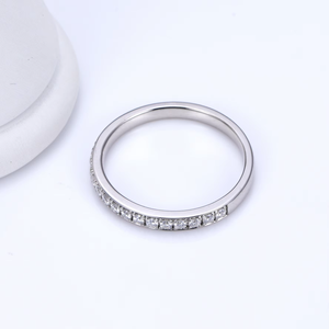 Anillo de Diamantes de Platino para Mujer, Corte Brillante Redondo, Color G, Estilo Clásico, Anillo de Compromiso, Joyería - Product Image 2