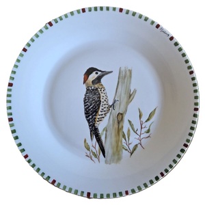 Bandeja de Metal Esmaltado Hecha a Mano, Decoración para el Hogar con Diseño Art Deco de Aves y Árboles Impresos, Gran Venta - Product Image 6