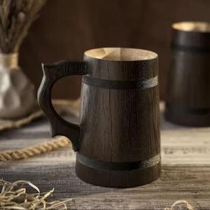 Premium Acacia Wooden <b>Beer</b> Tankard Stainless Steel Insert Handmade Mug for <b>Beer</b> Coffee Tea Outdoor Camping - Product Image 6