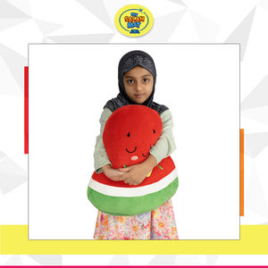 <b>UK</b>-Designed 40cm Watermelon Fruit Shape Kids Plushie Pillow Islamic Toys of Outstanding Quality Perfect for Eid Gift on Sale - Product Image 3