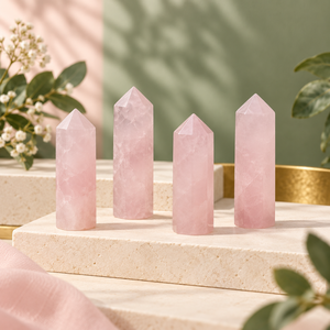 Natural <b>Rose</b> Quartz Crystal <b>Obelisk</b> Polished Stone Wand Carved Healing Love Theme Home Decoration Gift - Product Image 4
