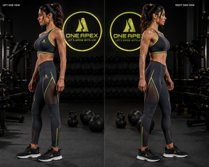 Women Mesh Panel Gym Yoga Set High Waist Leggings Sleeveless Sports Bra Fitness Activewear Set - Product Image 2