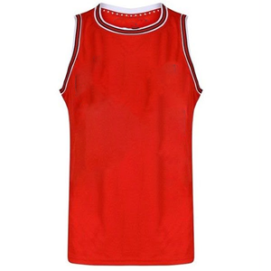 Maillot de basket sans manches rouge pour homme, séchage rapide, 100 % polyester, coupe classique, adultes, toutes saisons, impression sublimée - Product Image 1