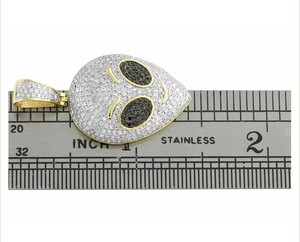 SHRAMAN JEWELS Trendy 925 <b>Silver</b> Gold Plated Custom Cartoon Alien Face Moissanite Diamond Pendant <b>Necklace</b> for Halloween Party - Product Image 4