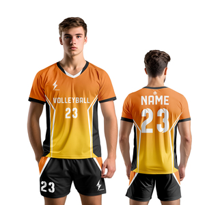 Conjunto de Camiseta de Voleibol Unisex Sublimada con Cuello en V, Manga Larga, Absorbente de Humedad, Reversible, Poliéster/Algodón, Cintura Elástica, Deportiva - Product Image 5