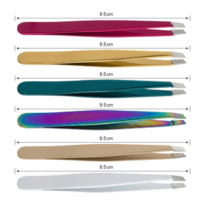 Eyebrow Tweezer Slanted Tip High Quality Brow Tweezer Wholesale Precision Hair Removal <b>Tool</b> Private Logo OEM Supply - Product Image 2
