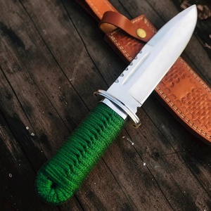 Cuchillo Bowie de Supervivencia de Hoja Fija de Acero Inoxidable Hecho a Mano con Borde Dentado, Punta Caída, Empuñadura Envuelta en Cordón y Funda con Presilla para Cinturón - Venta al por Mayor - Product Image 5