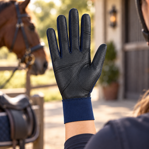 Winter Unisex Horse Riding Full Finger Hook Loop Closure Thickened Windproof Waterproof UV Protection Touch Screen <b>Warm</b> <b>Gloves</b> - Product Image 2