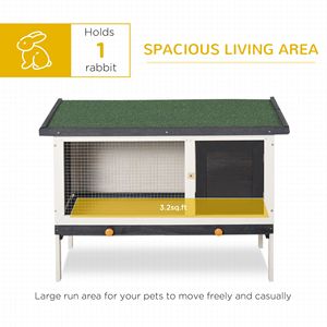 Cage à lapin en bois avec toit ouvrant et plateau coulissant pour petits animaux - Product Image 3