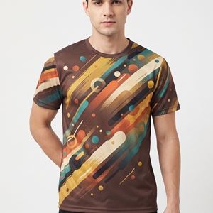 Camiseta Deportiva Personalizada para Hombre, Diseño Gráfico por Sublimación, Multicolor, Algodón y Poliéster, Cuello Redondo, Ropa de Entrenamiento - Product Image 5