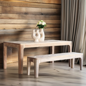 Unique 190cm Teak Wood Bench with Arch Design and Rounded Edges for Outdoor Hotel & Restaurant Dining Areas & Communal Spaces - Product Image 1