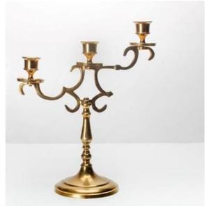 Candélabre en laiton indien pour mariage, centre de table, finition argentée, porte-bougie en métal - Product Image 2