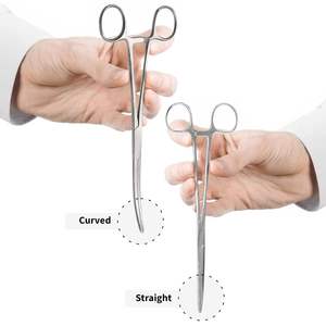 Pinzas Rectas y Curvas de Acero Inoxidable con Triple Bloqueo para Uso Médico Hospitalario, Instrumentos Quirúrgicos, Pinzas Kelly de Grip Surgical - Product Image 5