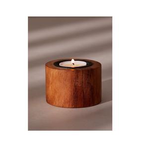 Portavelas Personalizado Estilo Madera Rústica para Decoración del Hogar, Recipiente de Cemento para Velas - Product Image 1