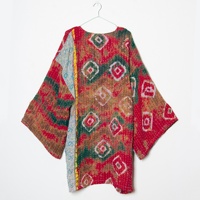 Robe longue en coton Kantha matelassée, faite à la main en Inde, imprimé floral, kimono Kantha pour l'hiver, best-seller