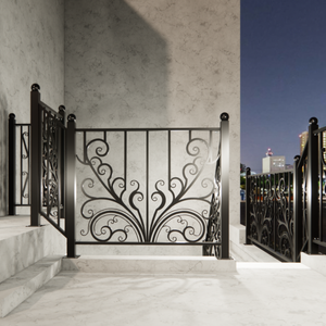 Modern Balcony Railing Balustrades Handrails for Deck Custom Wrought Iron Railing Outdoor Steel Balcony Safety Railings - Product Image 3