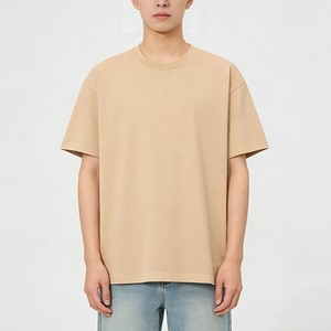 Camiseta de Hombre 100% Algodón de Alta Calidad, Fabricada en Bangladesh, Corte Holgado, Manga Corta, Cuello Redondo, Color Sólido, Transpirable, Informal - Product Image 5