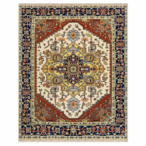 Alfombra Persa de Lana Anudada a Mano, Alfombra Oriental Vintage, Alfombra Tradicional con Medallón, Alfombras Clásicas Hechas a Mano para Sala de Estar - Product Image 1