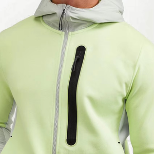 Ensemble de survêtement technique à capuche pour homme, coupe ajustée, avec fermeture éclair, idéal pour le fitness et l'entraînement en extérieur – Nouveauté - Product Image 5