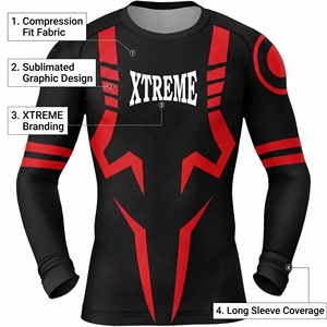 T-shirt de compression respirant à séchage rapide UPF50+ imprimé sur mesure pour hommes, idéal pour la lutte, l'entraînement MMA et les vêtements de sport légers - Product Image 2