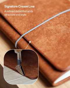 Funda de Cuero Genuino Delgada y Resistente, a Prueba de Olores, para Cuaderno A5 Recargable, para Uso Diario, LNBC-0121 - Product Image 4