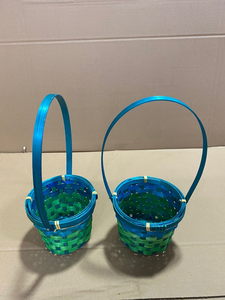 Best Selling <b>Easter</b> Bamboo Oval <b>Gift</b> <b>Basket</b> Open Closure Natural Color Custom Logo Nylon Lining Picnic Storage Cross Pattern - Product Image 4