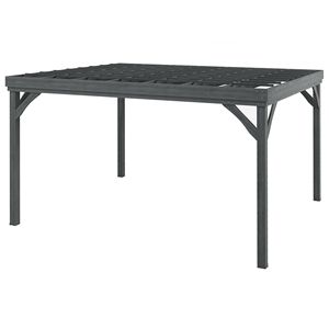 Pergola in Legno da Esterno 3x3,6m con Struttura Stabile, Ancoraggi in Cemento e Telaio Rivestito Grigio per Patio, Giardino e Ponte - Product Image 1