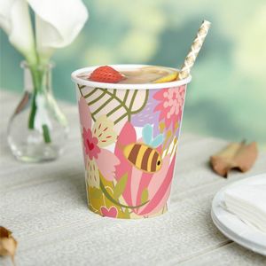 Vaso de Papel Desechable de Pared Simple de 8oz con Impresión de Código QR Personalizado para Marketing y Cadena de Suministro de Bebidas de Alto Volumen - Product Image 2