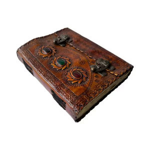 Diario de hechizos vintage con grabado de triple piedra preciosa, personalizado, Grimoire de la Sombra Wiccan, hecho a mano, semireligioso, para el amor - Product Image 4