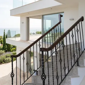 Barandillas de Balcón de Hierro Fundido Mediterráneo, Resistentes a la Oxidación, Montadas en la Pared, Pasamanos para Escaleras Exteriores, Barandilla de Seguridad - Product Image 2