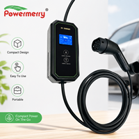 Chargeur EV portable 7kW 32A Mode 2 230Vac IP67 avec protection contre les fuites RCD, écran LCD et courant réglable pour la recharge à domicile