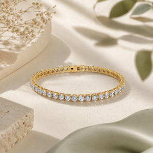Bracelet tennis classique de 7 pouces avec diamants de laboratoire taille ronde, en or 14 carats, vente en gros, fabricant et fournisseur de bijoux fins OEM - Product Image 4