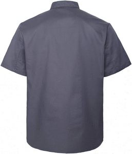 Uniformes de chef personnalisés unisexes en polyester et mousseline, fermeture à boutons, vêtements de travail professionnels pour restaurant, chemise à manches courtes - Product Image 3