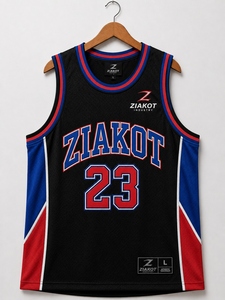Wholesale Direct Ziakot Industry Custom Black Royal-<b>Red</b> Authentic Throwback Basketball Jersey - Product Image 1