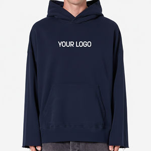 Vêtements d'hiver de haute qualité pour hommes, sweats à capuche en molleton épais 580 g/m², fermeture éclair, basiques, 100 % coton, coupe ample, brodés - Product Image 4