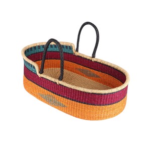 Cesta de cambio de mimbre certificada con diseño de naranja, ciruela y azul, más cesta de cambio para niños de ratán con asas negras para venta al por mayor - Product Image 3