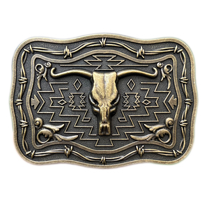 Boucle de ceinture ethnique western vintage en alliage de zinc argenté plaqué or antique pour hommes et femmes, style cowboy, boucle en métal - Product Image 5
