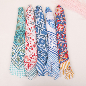 Pañuelo Cuadrado de Algodón con Diseño Floral Étnico, Multifuncional, Estilo Paisley, para Usar en Verano, Pañuelo para la Cabeza, Diseño Estampado - Product Image 3