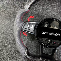 Volant sport en carbone forgé sur mesure avec marque rouge pour Volkswagen VW Jetta Sagitar Golf Passat Polo Tiguan Plug and Play