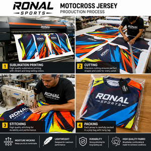 RONAL SPORTS Jersey de Motocross Unisex de Manga Larga Sublimado, Secado Rápido, Algodón/Poliéster, Transpirable, Talla Grande, Camiseta de Carreras para Adultos - Product Image 5