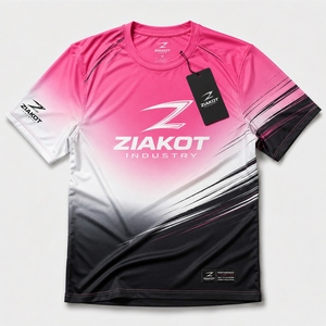 ZIAKOT industry New design Men's Custom Pink White-Black Fade Fashion Performance T-Shirt - Product Image 1