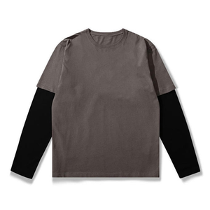 T-shirt personnalisé vierge à manches longues double couche, vente en gros, haute qualité, décontracté, unisexe, 2-en-1, imprimé, surdimensionné, lot de 2 - Product Image 5