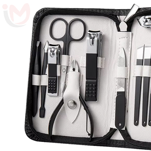 5 in 1 Stainless Steel Professional Pedicure <b>Kit</b> with <b>Nail</b> Scissors & Clippers Luxurious Black Leather Case - Product Image 3