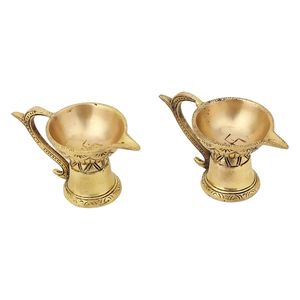 Handcrafted Brass Cup Diya <b>Oil</b> <b>Lamp</b> Traditional Brass Candle Holder Decorative <b>Oil</b> Burning <b>Lamp</b> Home Accent Tabletop Lighting - Product Image 4