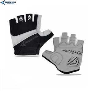 Daizen Star Half Finger Gloves Black Silver Wrist Length Sports Glove Durable Polyester Casual Style - Product Image 6