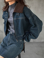 Veste en jean courte pour femme, design color block de haute qualité, dernière collection, best-seller, prix abordable, confortable