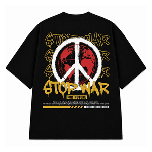 Camiseta Oversize de Algodón Negro con Estampado 'Watch Your Mouth' para Hombre, Estilo Urbano, Manga Corta, Cuello Redondo - Product Image 3