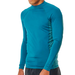<b>Men</b> Rash Guard <b>Compression</b> Jacket OEM ODM Custom Manufacturer UV Protection Swim Surf Wear Front Logo Polyester <b>Men</b> Rash Guard - Product Image 3