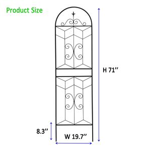 Set di 4 tralicci da giardino in metallo antiruggine neri da 180 cm x 50 cm per piante rampicanti - Product Image 5
